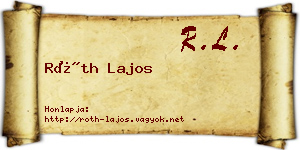 Róth Lajos névjegykártya